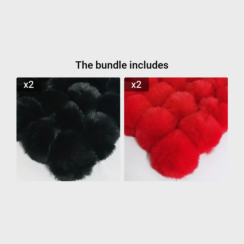 5pcs Faux Fur Pom Pom Balls Key Chains Scarves Gloves