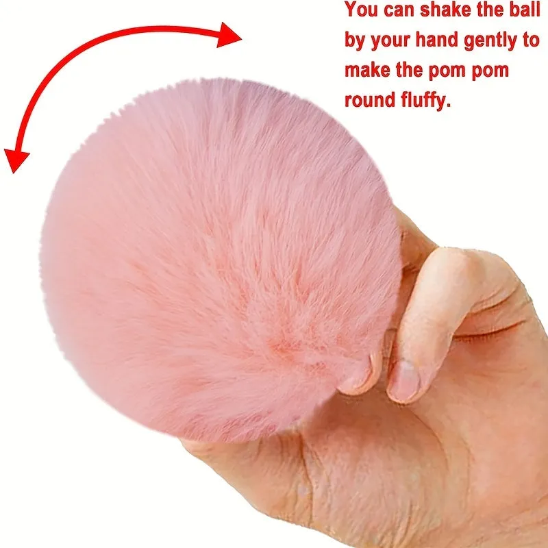 5pcs Faux Fur Pom Pom Balls Key Chains Scarves Gloves