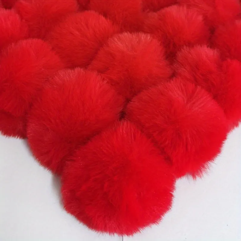5pcs Faux Fur Pom Pom Balls Key Chains Scarves Gloves