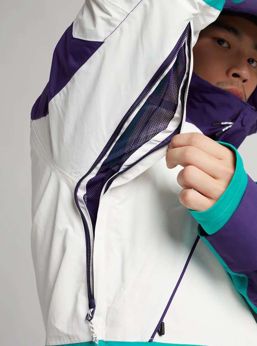 Burton Breach Mens Jacket Parachute Purple / Stout White / Dynasty Green