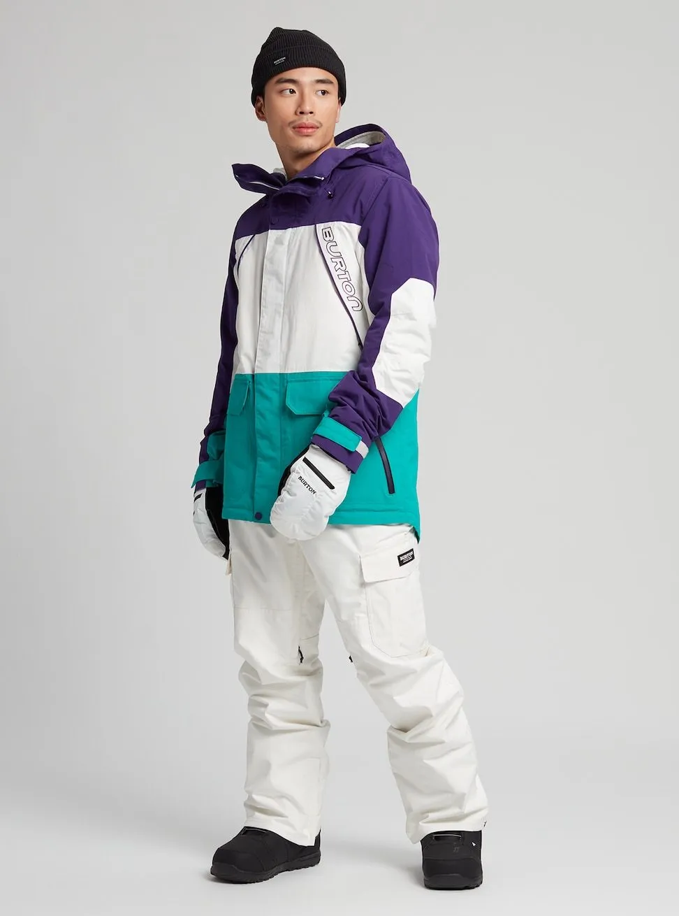 Burton Breach Mens Jacket Parachute Purple / Stout White / Dynasty Green