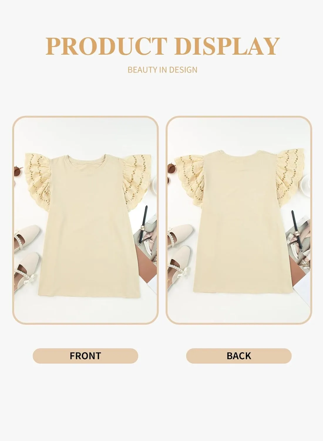 Eytino Womens Plus Size Tops Short Sleeve Round Neck Hollow Out Casual Loose Tunic Tees Shirts(1X-5X)