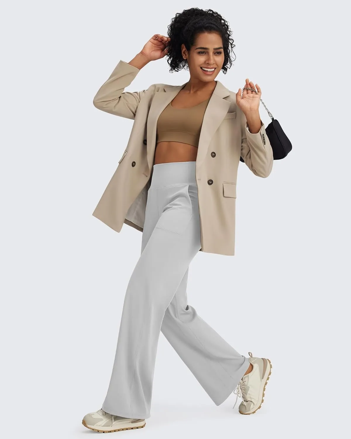 G4Free BareFeel Yoga Pants Women Wide Leg Pants with Pockets High Waisted Comfortable Soft Casual Pants 29"/31"/33"