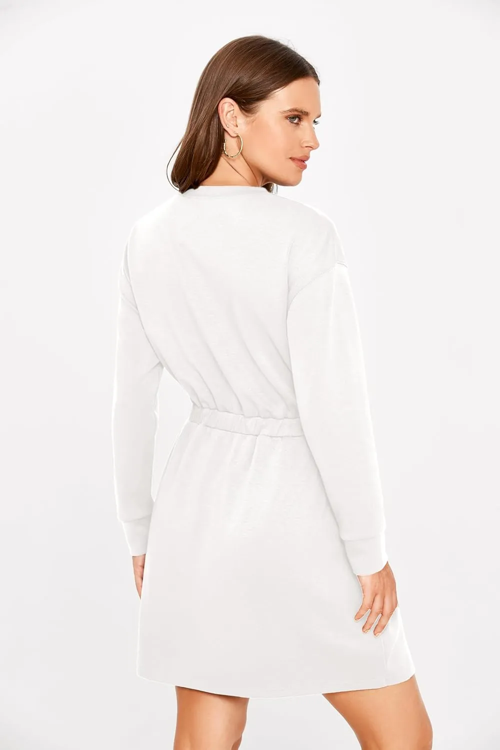 Glamaker Womens 2024 Fall Sweatshirt Dresses Winter Long Sleeve T Shirt Dresses Air Essential Outfit Dress with Pockets