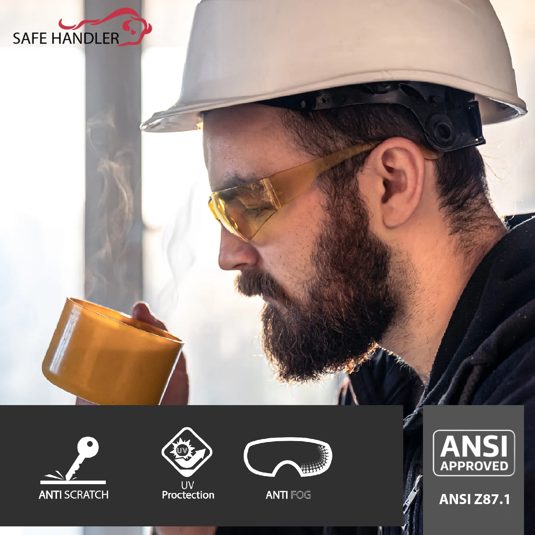 Hyline Anti Fog & Anti-Scratch Safety Glasses, Impact resistant