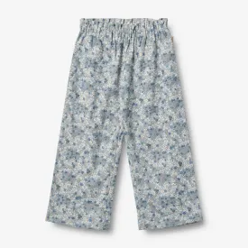 Jersey Pants Liza - blue summer flowers