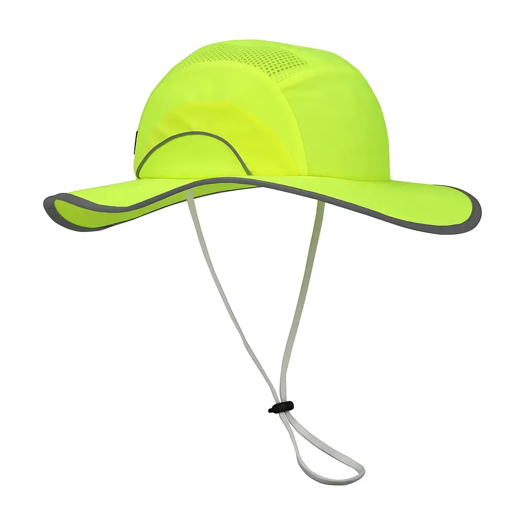 JSP 282-AFB375-LY Hi-Vis Ranger Style Bump Cap with HDPE Protective Liner, Adjustable Back and Chin Strap