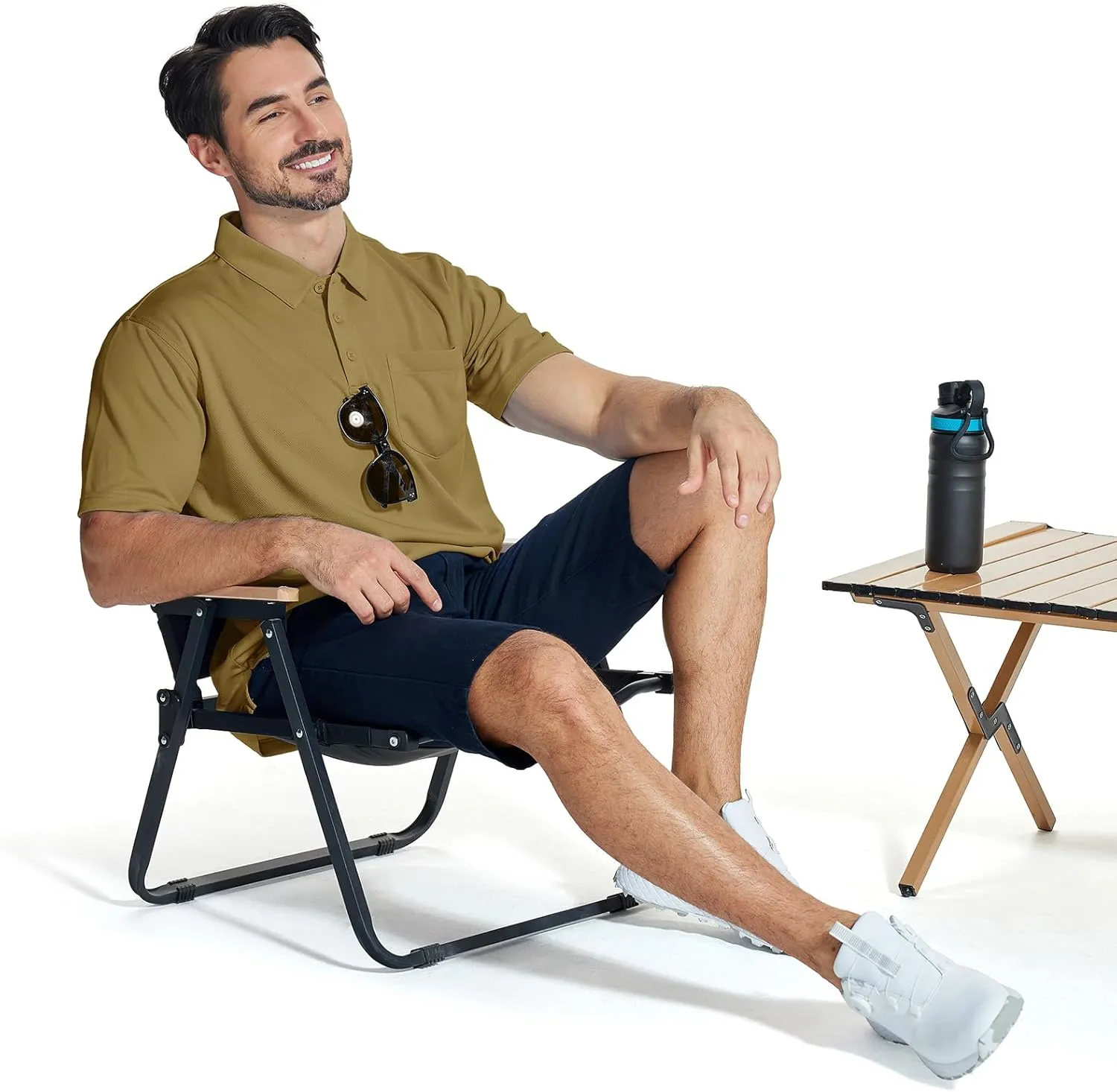 LLdress Men's Polo Golf Shirt Short Sleeve T-Shirts Pique Collared Shirts with Pocket