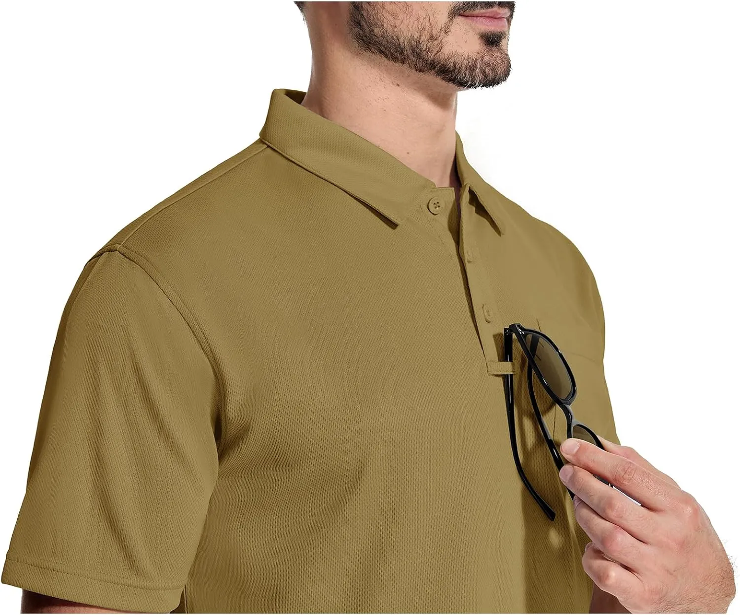 LLdress Men's Polo Golf Shirt Short Sleeve T-Shirts Pique Collared Shirts with Pocket