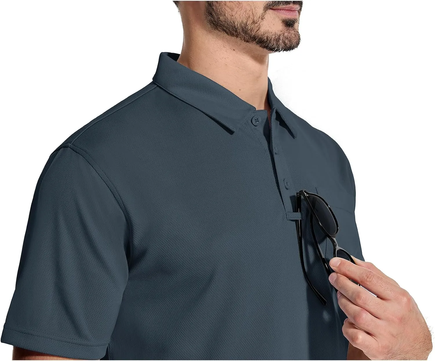 LLdress Men's Polo Golf Shirt Short Sleeve T-Shirts Pique Collared Shirts with Pocket