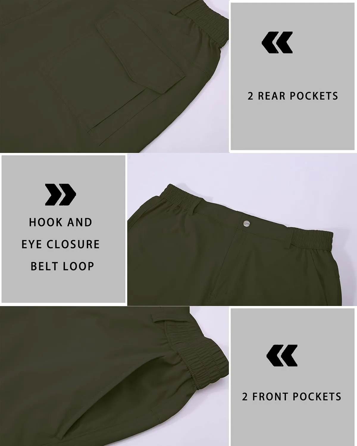 Men's Cargo Work Hiking Shorts Lightweight Quick Dry Waterproof Outdoor Golf Shorts for Men Fishing Travel Camping