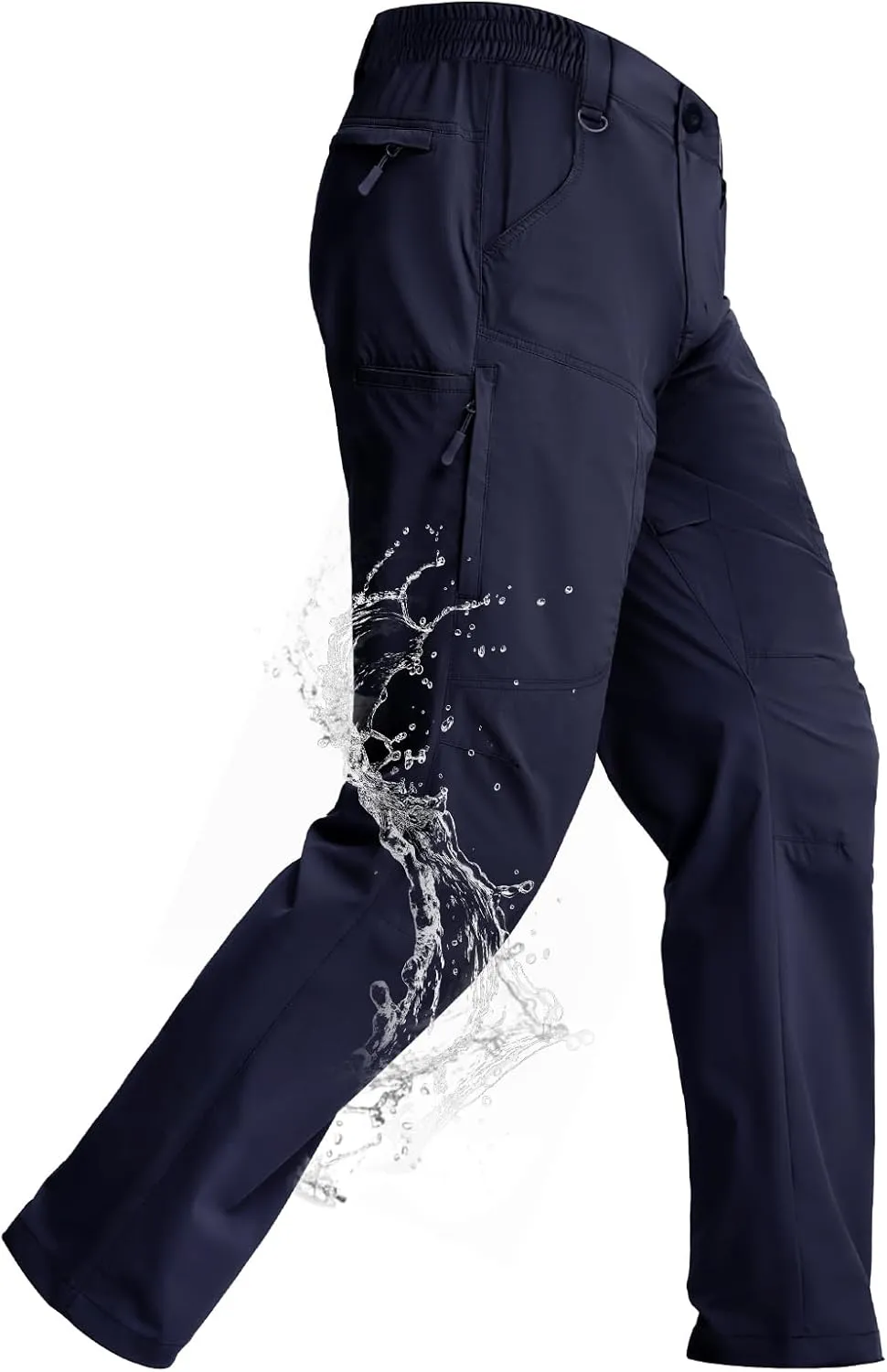 Mens Hiking Pants Lightweight Cargo Work Tactical Nylon Stretch Waterproof Quick Dry Fishing Travel Outdoor 6 Pockets
