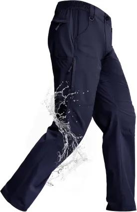Mens Hiking Pants Lightweight Cargo Work Tactical Nylon Stretch Waterproof Quick Dry Fishing Travel Outdoor 6 Pockets