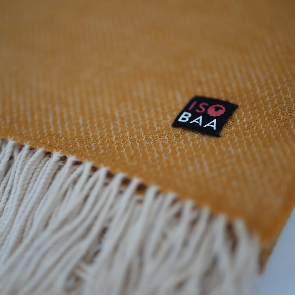 Merino Honeycomb Throw (Mustard)