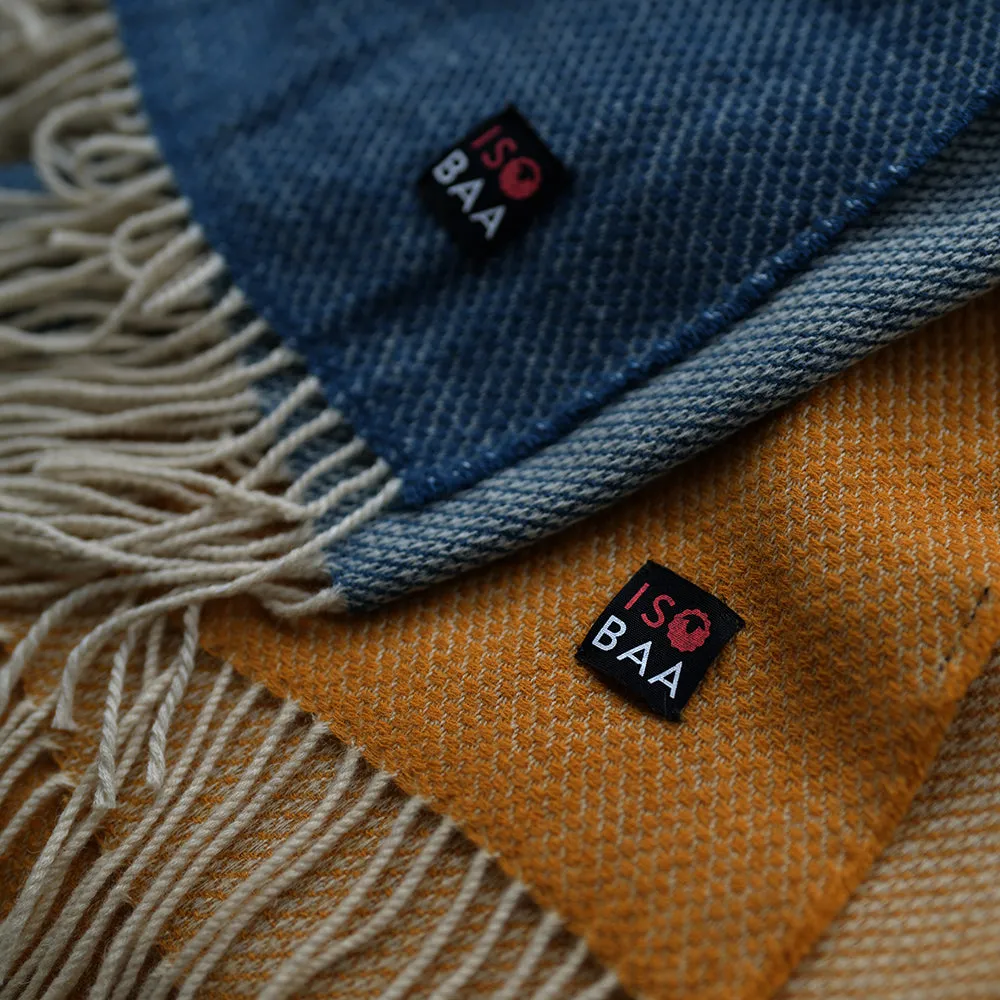 Merino Honeycomb Throw (Mustard)