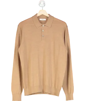 Mr Porter Brown Merino Wool Polo Shirt UK M