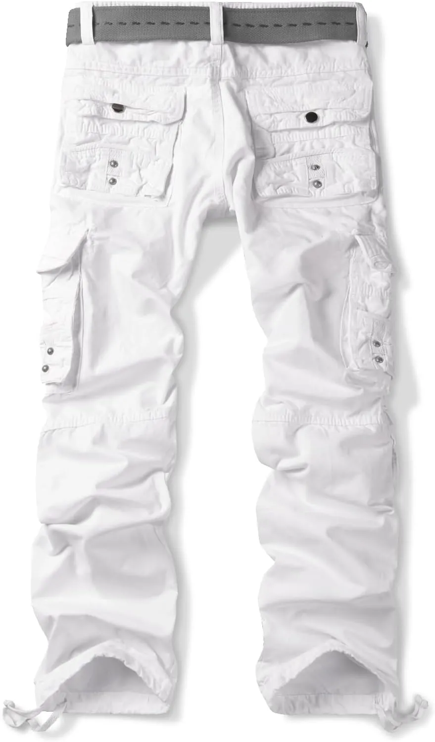 OCHENTA Men's Cotton Casual Cargo Work Pants Baggy Travel Hiking with Multi Pockets (No Belt)