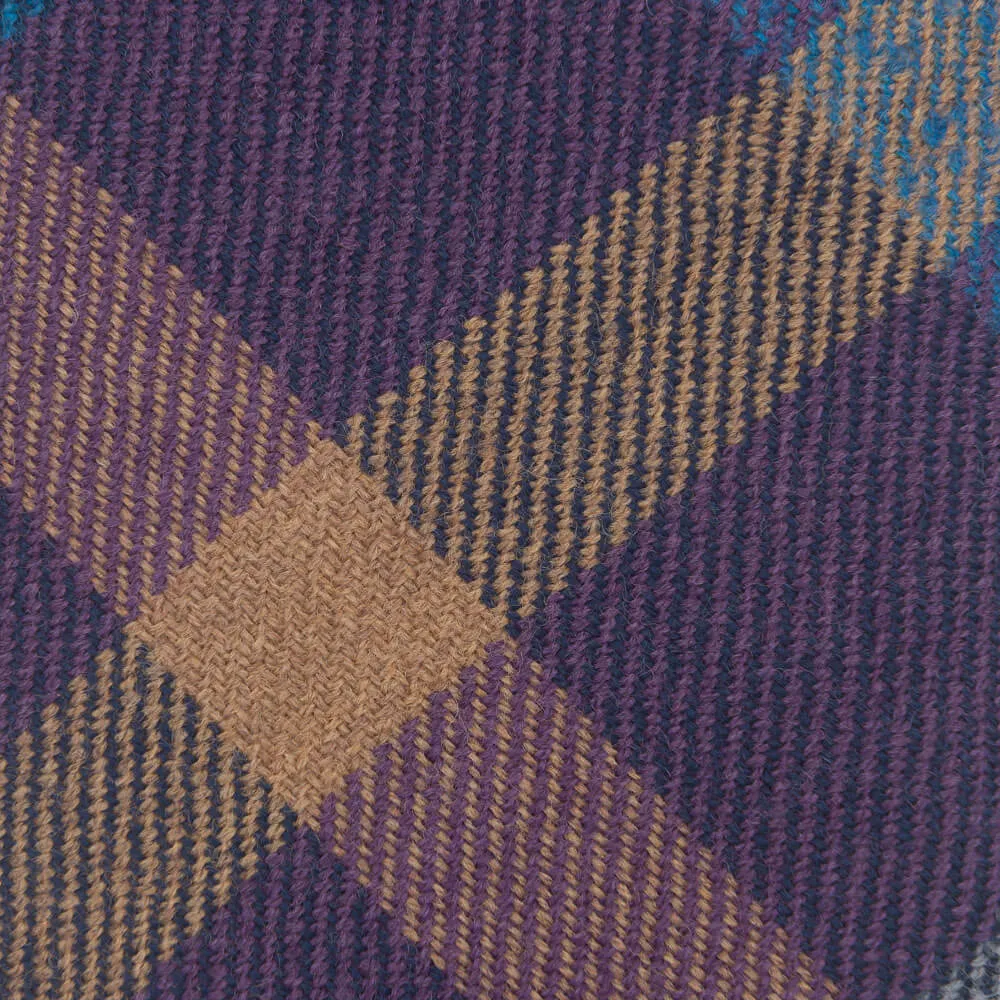 Purple Madras Virgin Wool Tie