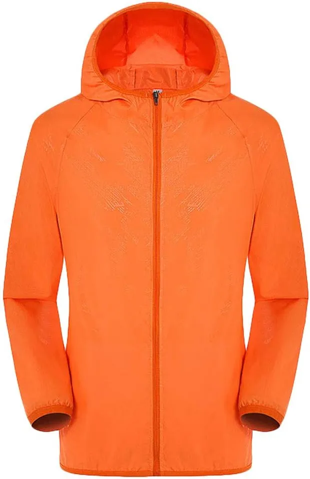 Rain Jacket Mens Waterproof with Hood Packable Lightweight Sun Protection Windbreaker Outdoor Cycling Rain Coats