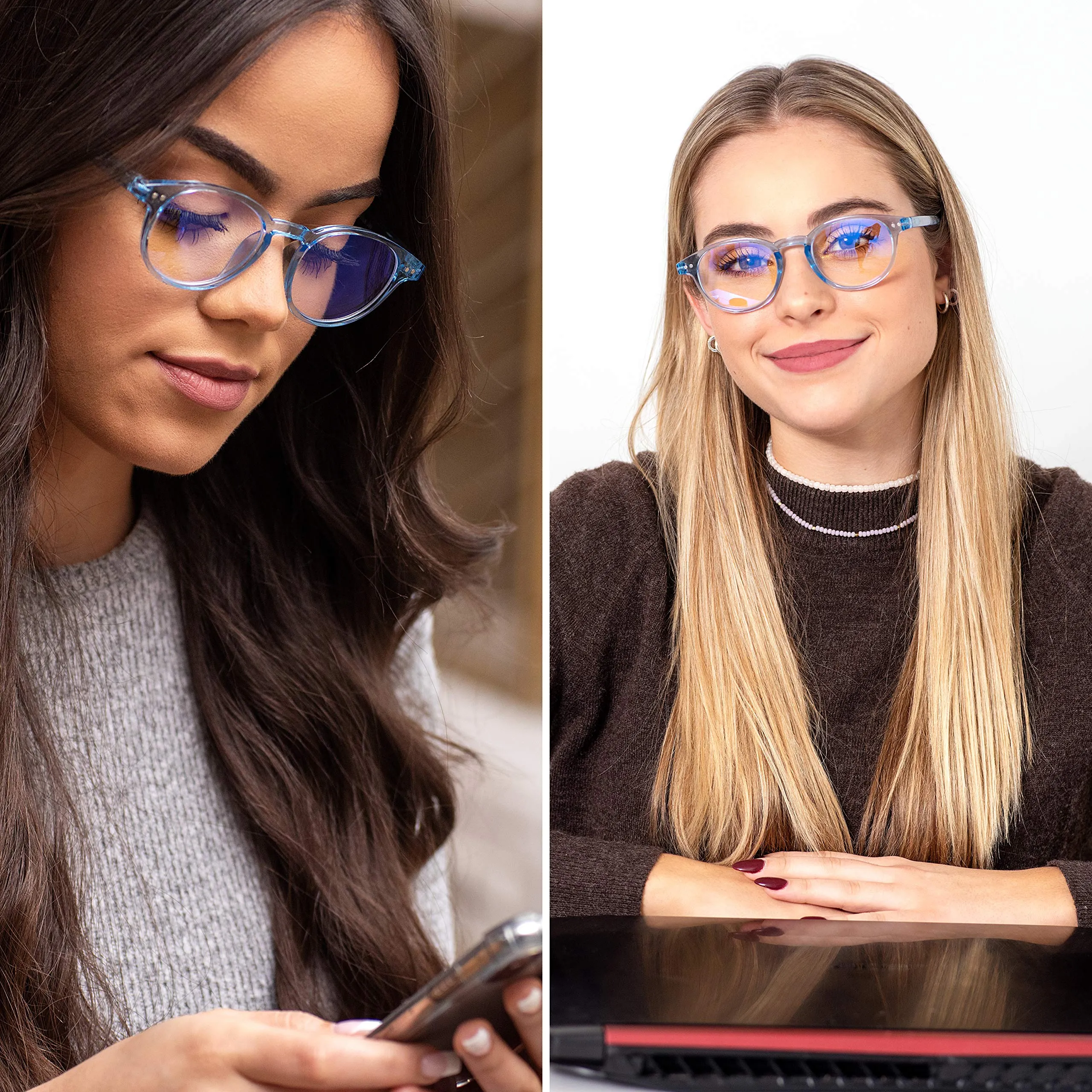 Round-Blue-Light-Blocking-Reading-Glasses-Light-Blue-0-25-Magnification-Computer-Glasses
