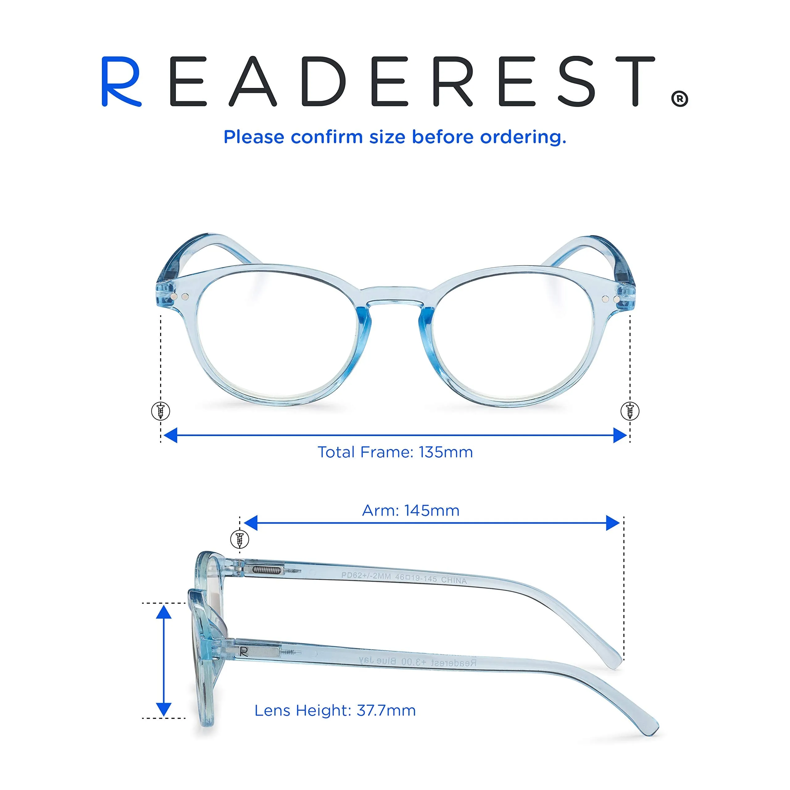 Round-Blue-Light-Blocking-Reading-Glasses-Light-Blue-0-25-Magnification-Computer-Glasses