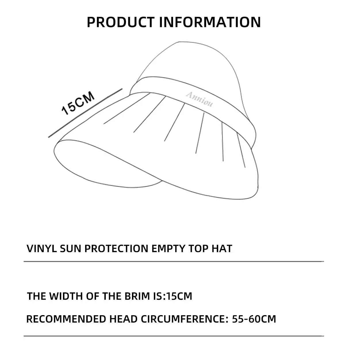 Sidiou Group UPF50  Vinyl Sun Protection Empty Top Hat Women's New Summer Anti-UV Sun Hat Outdoor Big Brim Face Sun Hat