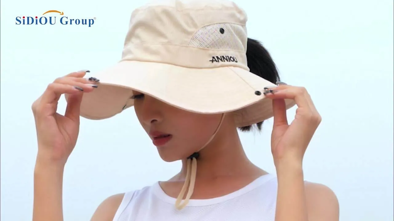 Sidiou Group Women UPF50  UV Protection Summer Mesh Bucket Hat Foldable Wide Brim Sun Hat Fishing Hat