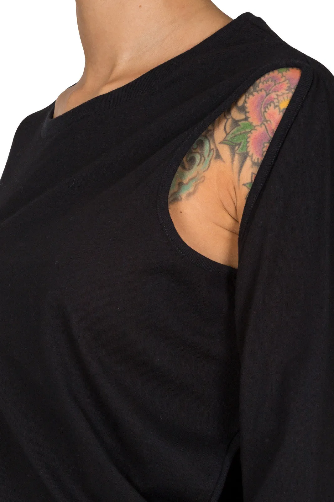 Slashed Shoulder Blouse