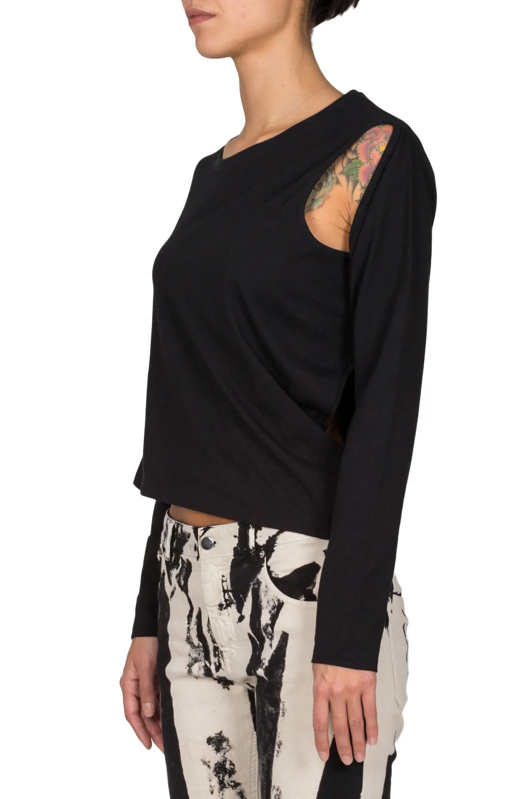 Slashed Shoulder Blouse