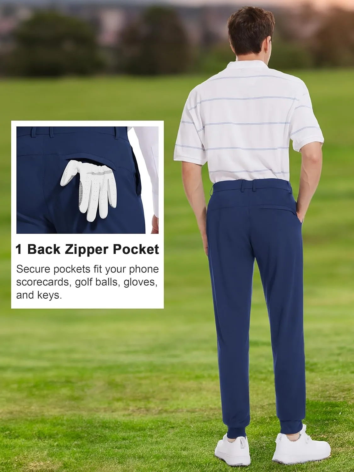 Tapata Men's 29/30/32/34 Inseam 4-Way Stretch Golf Joggers Slim Fit Regular Tall Athletic Sweatpants Casual Dress Pants