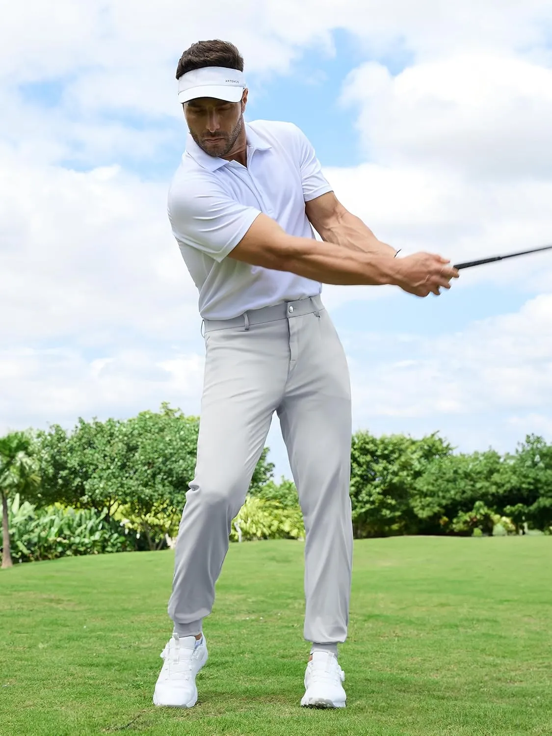 Tapata Men's 29/30/32/34 Inseam 4-Way Stretch Golf Joggers Slim Fit Regular Tall Athletic Sweatpants Casual Dress Pants